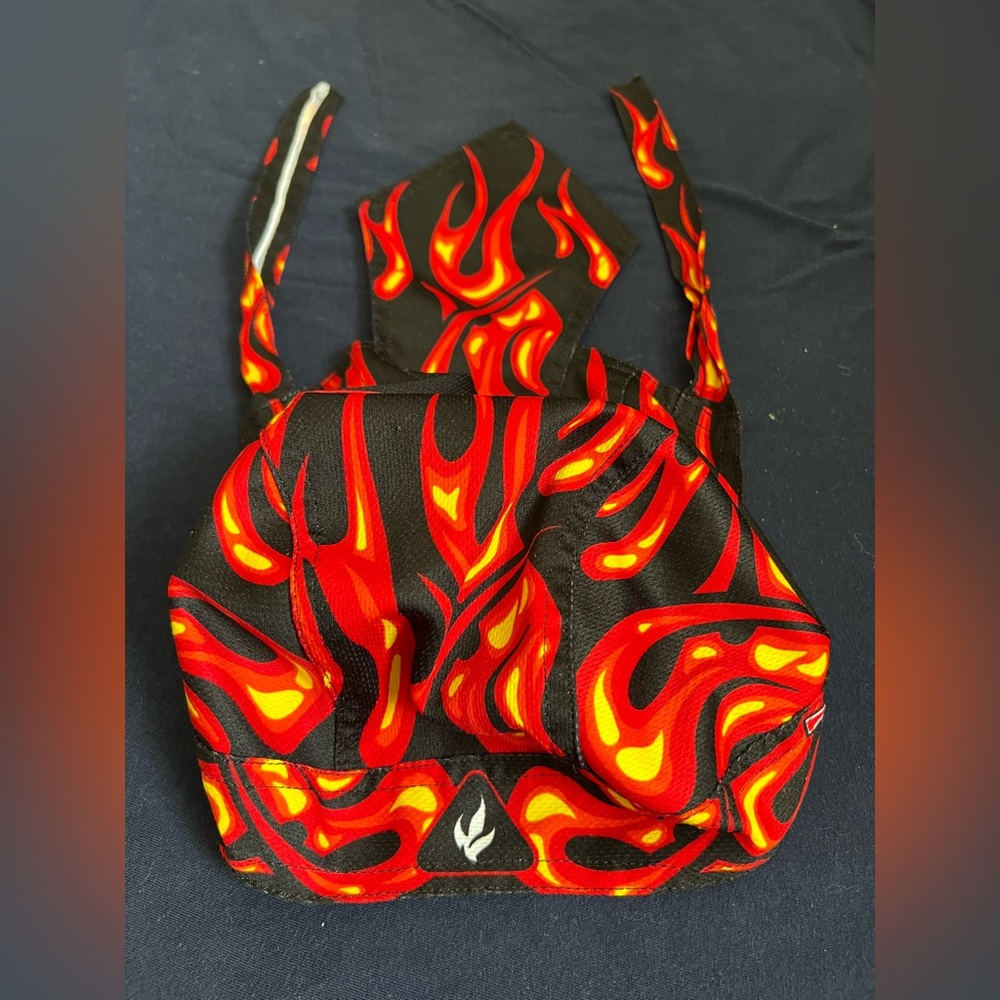 TREK CYCLE GEAR RIDING BANDANA HEAD SCARF flames.  Brand new.